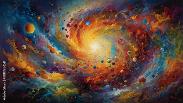 Fototapeta abstract background with circles, ai generated