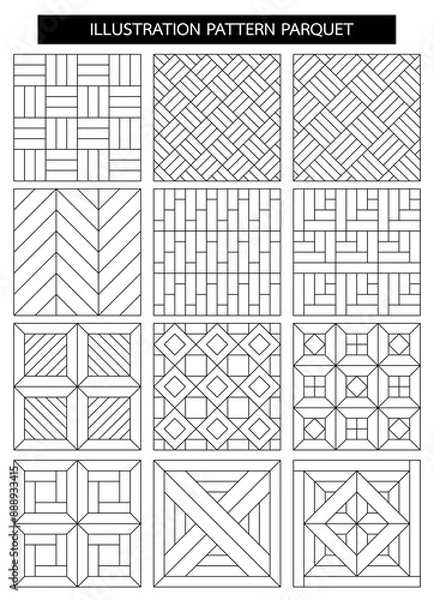 Fototapeta Parquet flooring wood pattern.Vector illustration pattern parquet for room jpg.