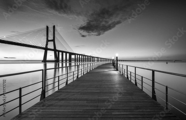 Obraz Vasco da Gama Bridge at B&W