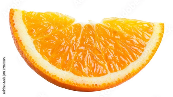 Obraz Fresh orange slice cut out on a transparent background, offering a bright and healthy snack option.