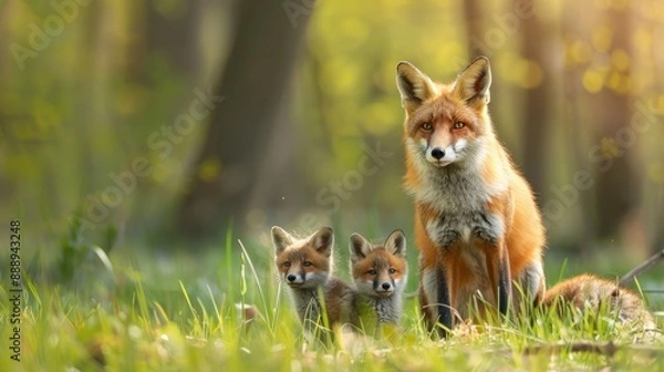 Fototapeta Fox Family in the Forest