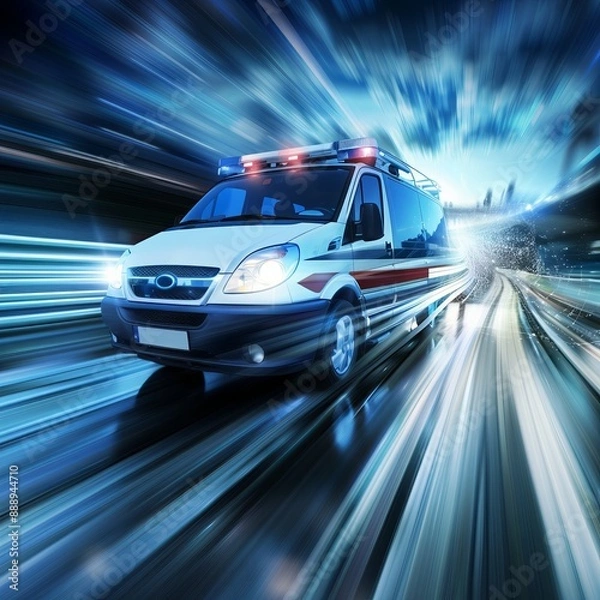 Obraz medical car going fast to any accident