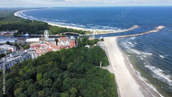 Obraz Widok z drona na port w Kołobrzegu 