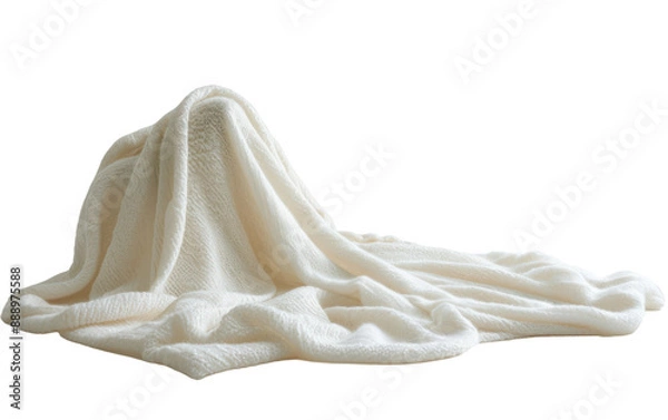 Obraz A white blanket draped in a soft, fluffy mound