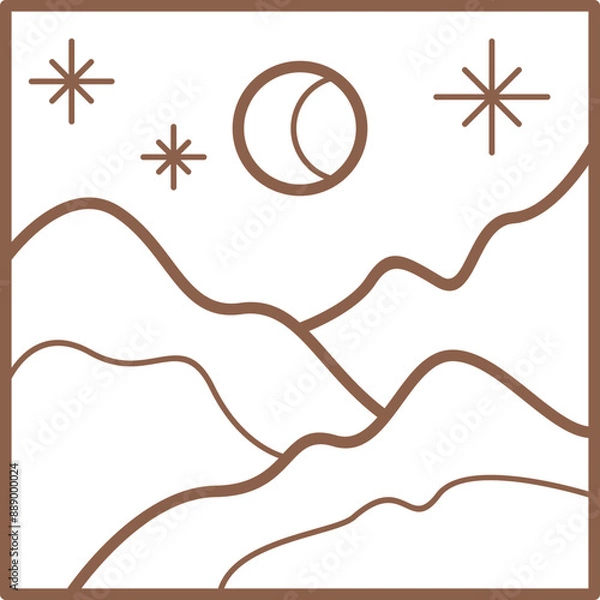 Fototapeta Minimal Linear Landscape Element 