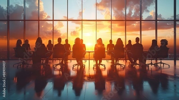 Fototapeta people at sunset