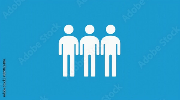 Fototapeta A minimalist icon showing three individuals standing together.