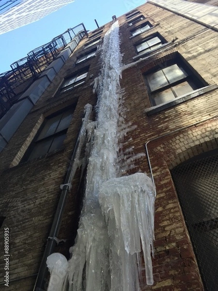 Fototapeta tall building with ice