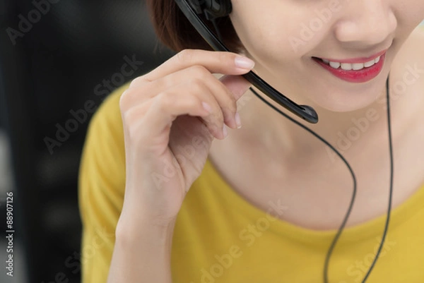 Fototapeta Friendly call center operator