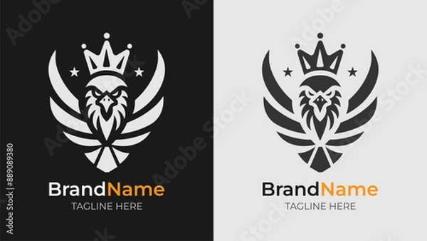 Fototapeta Minimalist and Intense Angry Eagle Logo