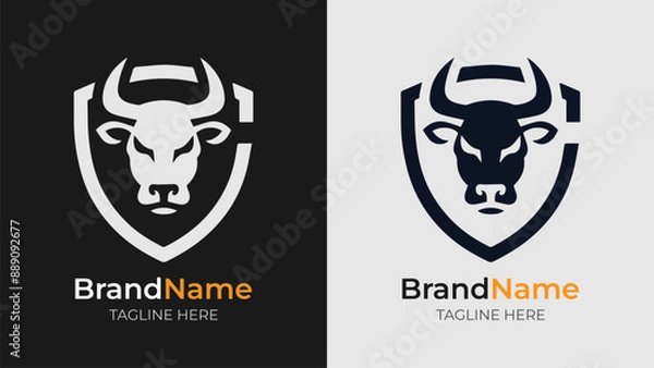 Obraz Stylish cow head icon design