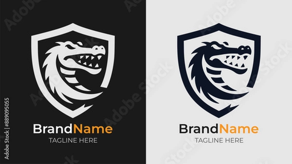 Obraz Dynamic crocodile head logo for impactful branding