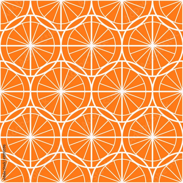 Obraz seamless pattern: circles and lines on orange background