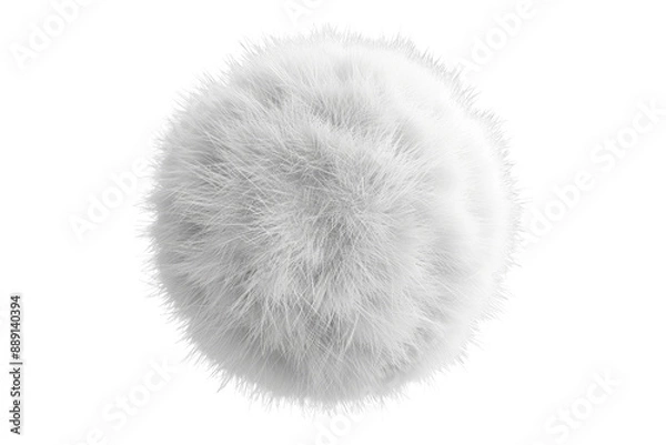 Obraz White fluffy ball isolated on transparent background
