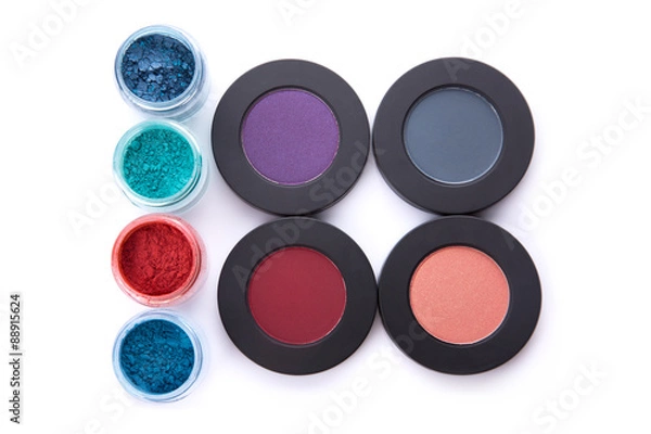 Obraz Top view of different type eye shadows set