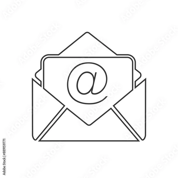 Obraz Mail vector icon set on white