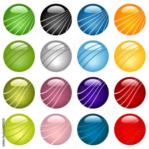 Obraz Glassy Icons Set