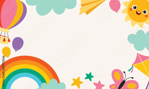 Fototapeta Template Design With Childish Elements