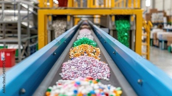 Fototapeta Machines advanced technology used for sorting.