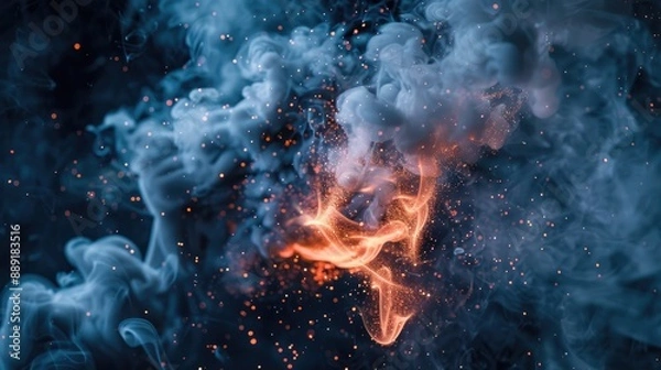 Fototapeta Airborne Particles and Gases Released During Combustion