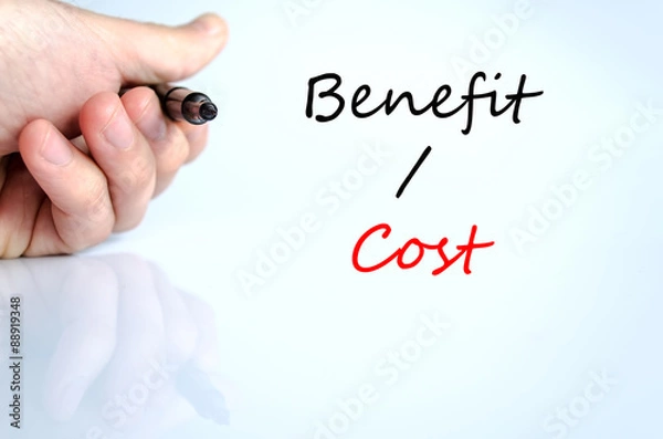 Fototapeta Benefits cost Text Concept