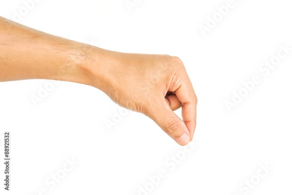 Obraz hand holding something isolated on white background.