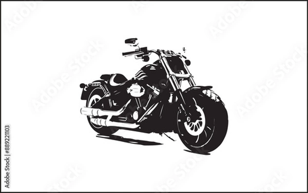 Fototapeta Wild Rides in Vector Motorcycle Masterpieces  Black and White Isolated Icon Vector illustration