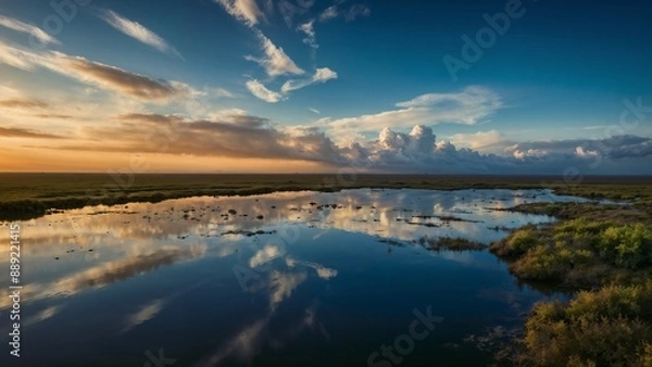 Obraz sunrise over the river