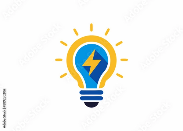 Fototapeta A brightly colored light bulb, A light bulb with colored hues.
