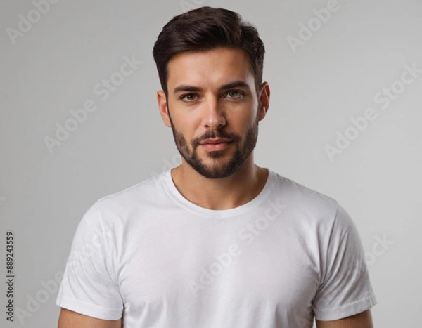 Fototapeta portrait of a man with white tshirt