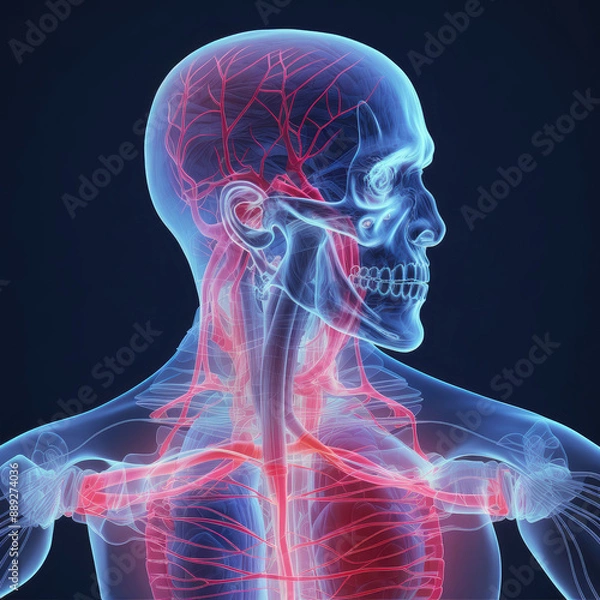 Fototapeta Detailed Human Circulatory System Illustration