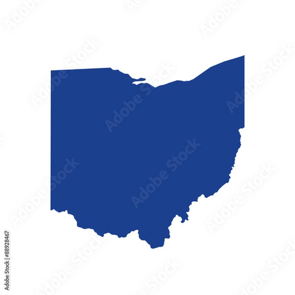 Obraz Ohio flat map logo