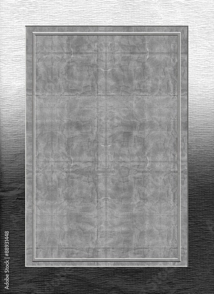 Obraz Metal silver background with frame and paper texture 