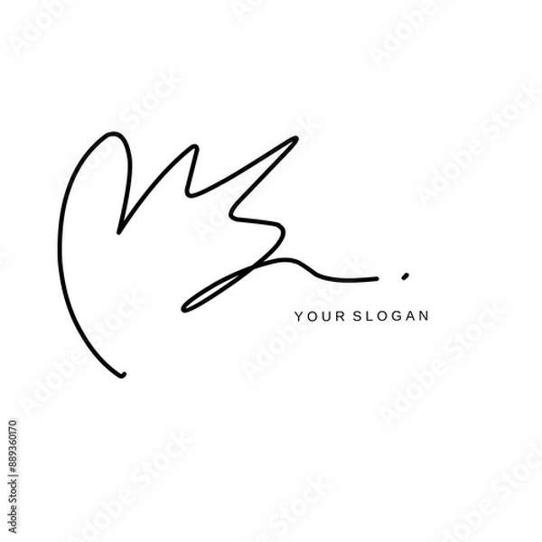 Fototapeta Ms Initial signature logo vector design