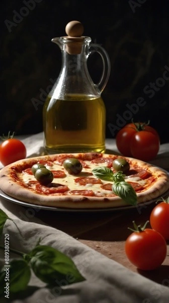 Obraz pizza with ingredients