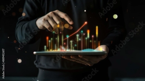 Obraz person working on a tablet