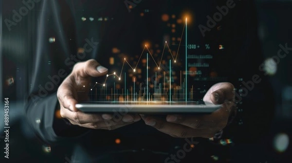 Fototapeta digital tablet pc with globe