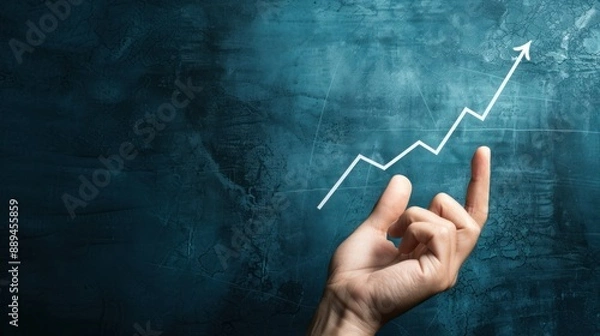 Obraz hand drawing graph on blackboard