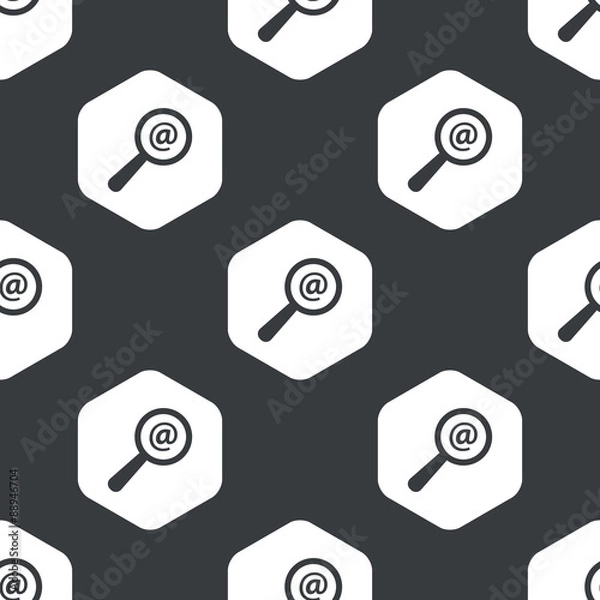 Fototapeta Black hexagon mail search pattern
