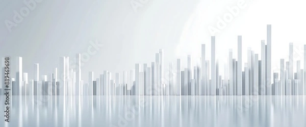 Obraz Elegant and streamlined bar graph capturing a significant rise in stock values against a pristine white backdrop.