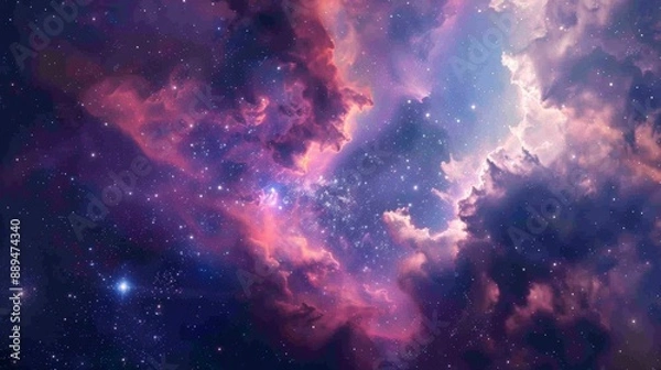 Fototapeta realistic cosmic galaxy background. Concept of space, nebula and cosmos