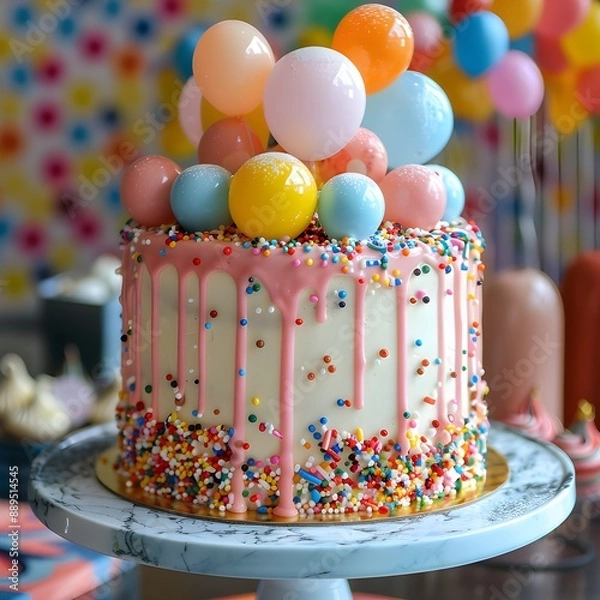 Fototapeta birthday cake with candles