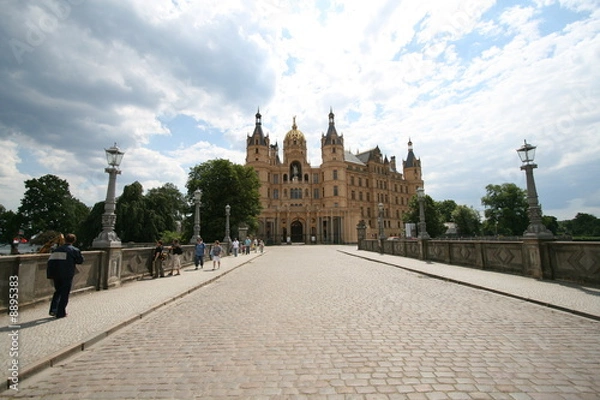 Obraz Schweriner Schloss mit Brücke