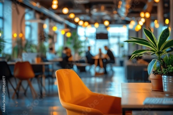 Fototapeta Modern co-working space in the heart of the city, close-up at diverse group of professionals collaborating on creative projects, innovation and teamwork