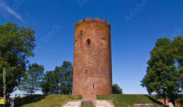 Fototapeta View on an old tower in Belarus