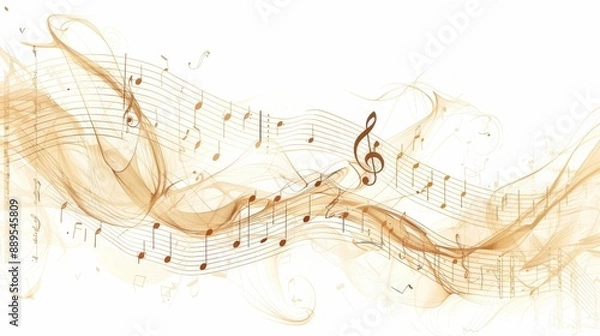 Fototapeta Abstract Musical Notes Background.