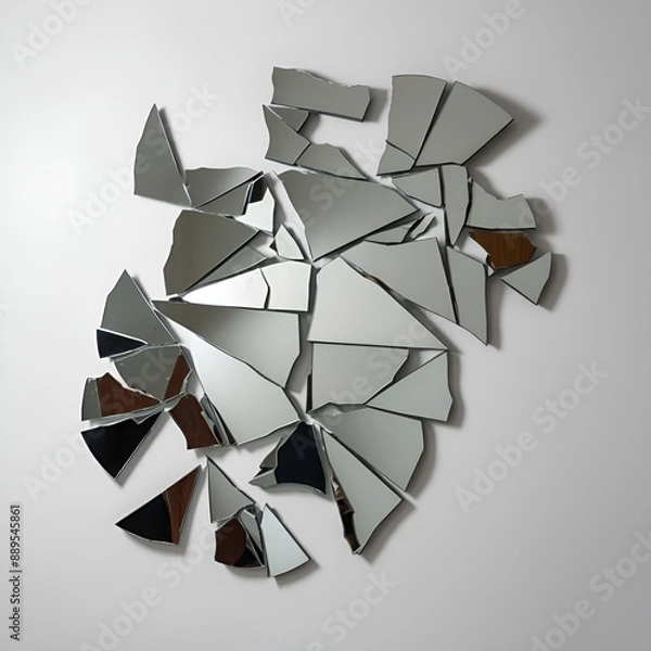Fototapeta Fragmented Reflections Through Broken Mirrors