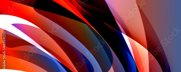 Fototapeta Wave lines and dynamic geometric design. Vector Illustration For Wallpaper, Banner, Background, Card, Book Illustration, landing page