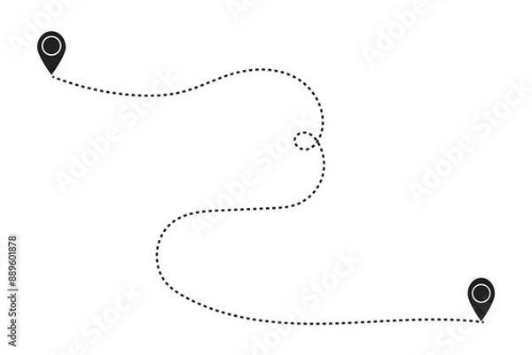 Obraz Distance icon Flat line illustration