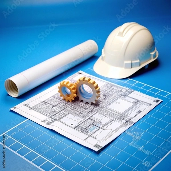 Fototapeta Mechanical and civil engineering Generative AI

